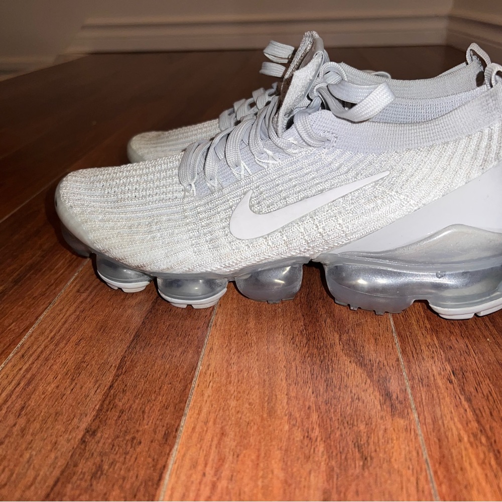 Women's Nike Air Max Vapormax Flyknit 3 Triple White Platinum(new)
